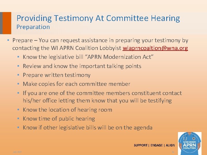 Providing Testimony At Committee Hearing Preparation ▪ Prepare – You can request assistance in