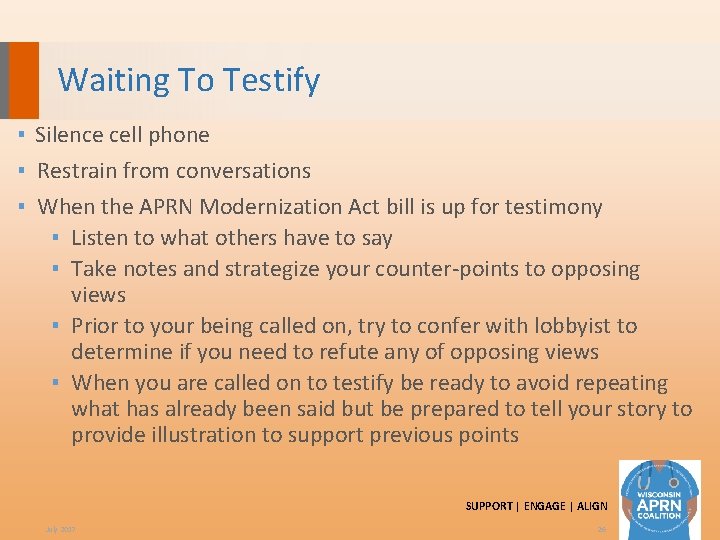 Waiting To Testify ▪ Silence cell phone ▪ Restrain from conversations ▪ When the
