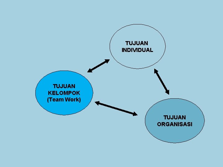 TUJUAN INDIVIDUAL TUJUAN KELOMPOK (Team Work) TUJUAN ORGANISASI 