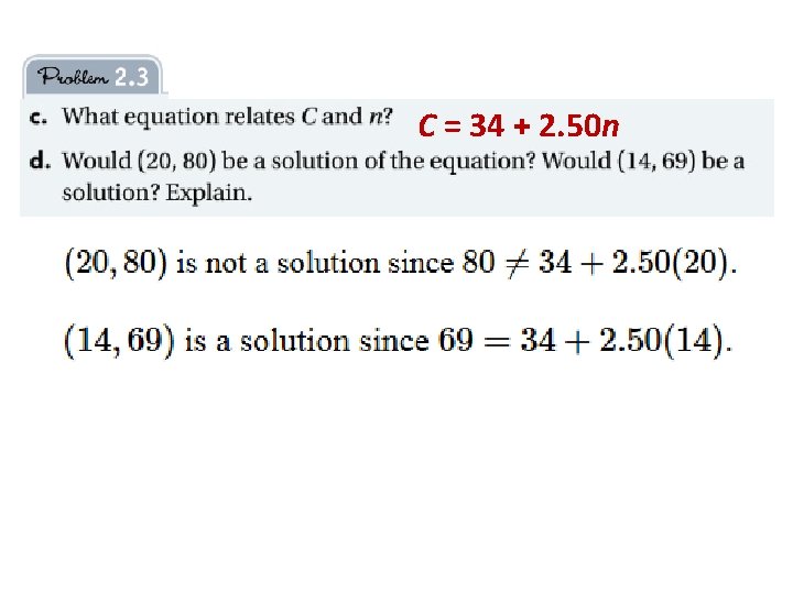 C = 34 + 2. 50 n 