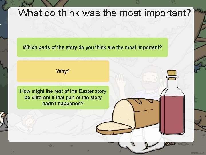 What do think was the most important? Which parts of the story do you