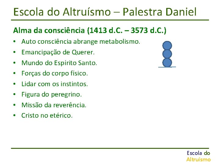 Escola do Altruísmo – Palestra Daniel Alma da consciência (1413 d. C. – 3573