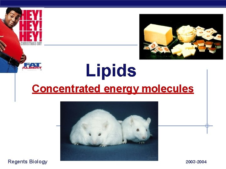Lipids Concentrated energy molecules Regents Biology 2003 -2004 