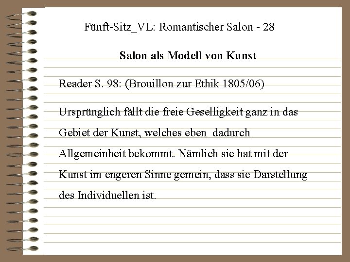 Fünft-Sitz_VL: Romantischer Salon - 28 Salon als Modell von Kunst Reader S. 98: (Brouillon