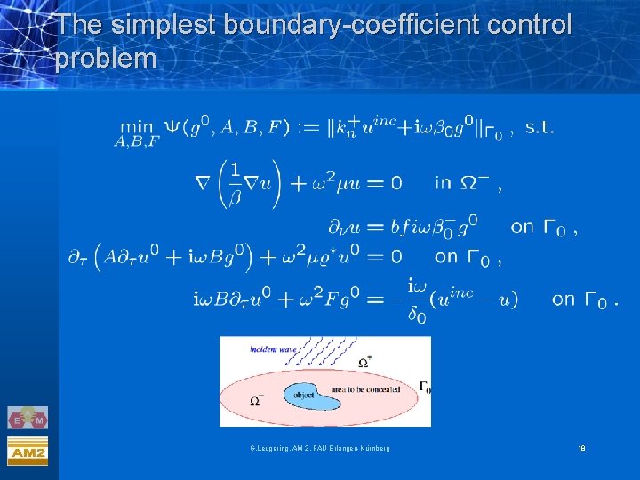 The simplest boundary-coefficient control problem G. Leugering, AM 2, FAU Erlangen-Nürnberg 18 The simplest boundary-coefficient control problem G. Leugering, AM 2, FAU Erlangen-Nürnberg 18