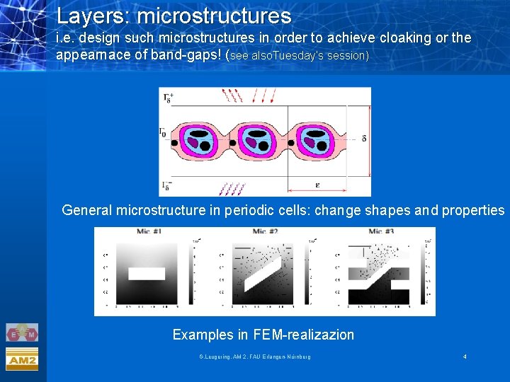 Layers: microstructures i. e. design such microstructures in order to achieve cloaking or the Layers: microstructures i. e. design such microstructures in order to achieve cloaking or the