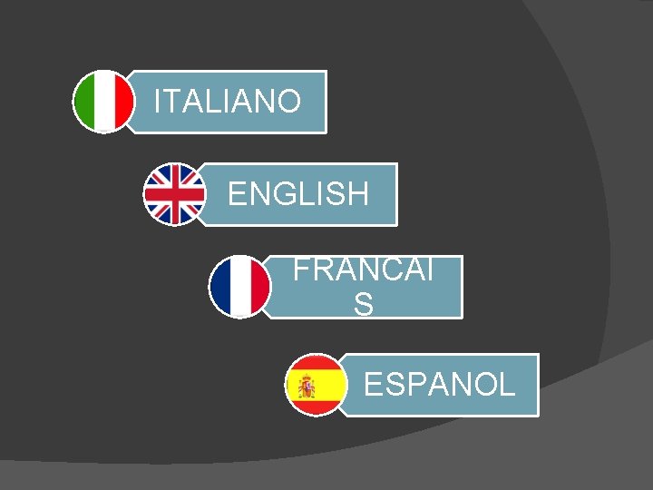 ITALIANO ENGLISH FRANCAI S ESPANOL 