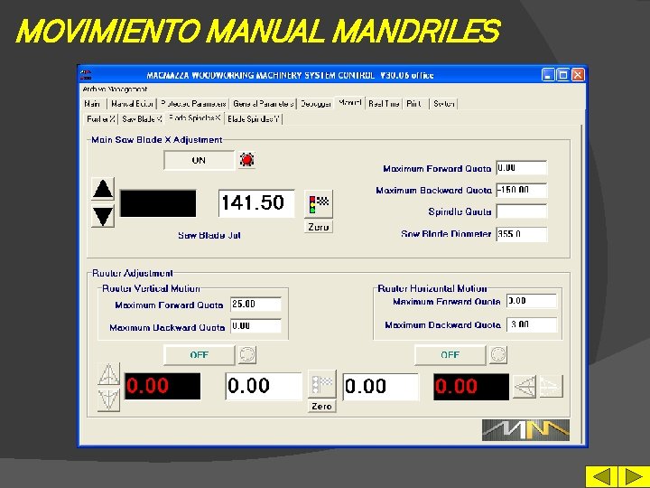 MOVIMIENTO MANUAL MANDRILES 