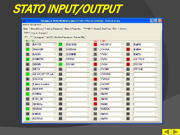 STATO INPUT/OUTPUT 