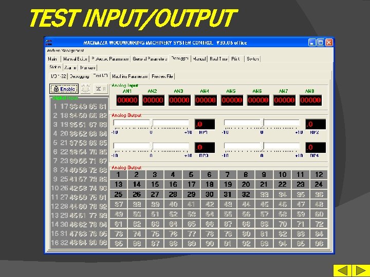 TEST INPUT/OUTPUT 