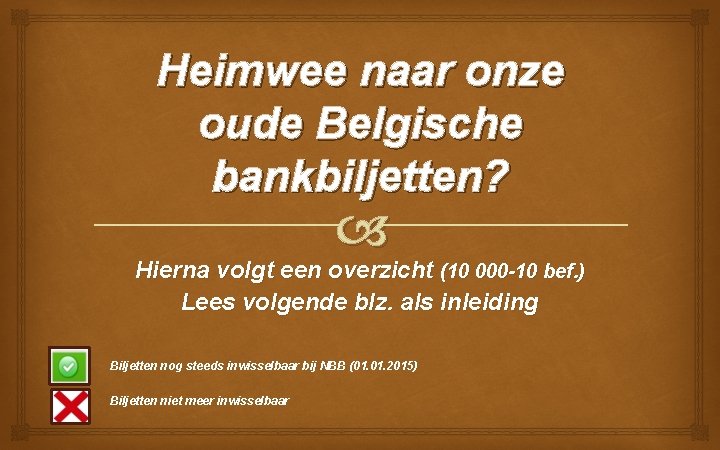 Heimwee naar onze oude Belgische bankbiljetten? Hierna volgt een overzicht (10 000 -10 bef.