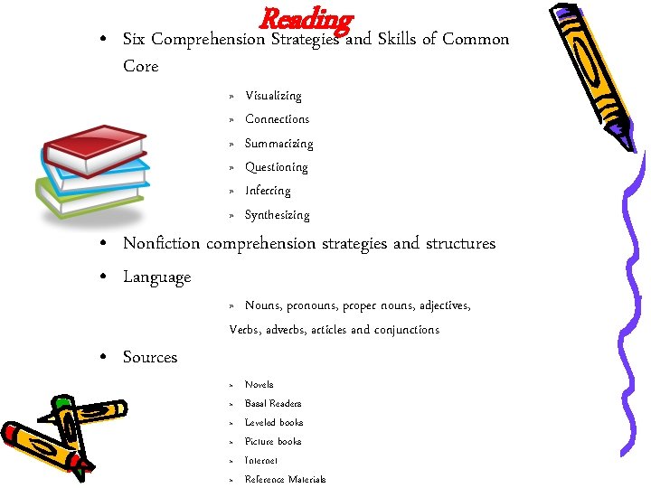  • Reading Six Comprehension Strategies and Skills of Common Core » » »