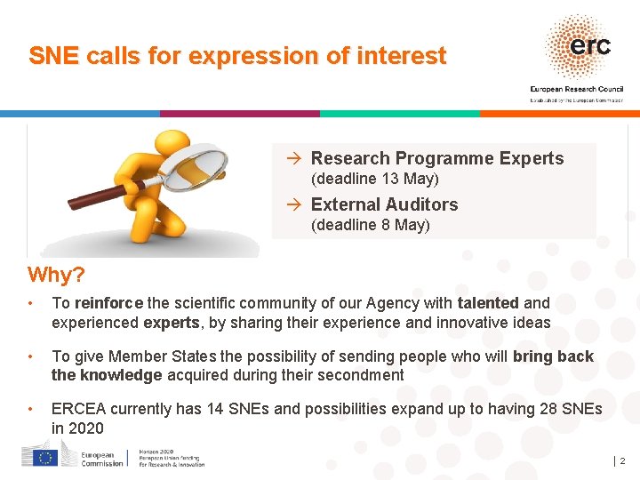 SNE calls for expression of interest à Research Programme Experts (deadline 13 May) à