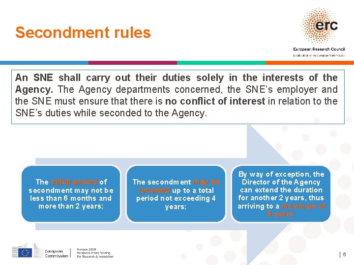 Secondment rules An SNE shall carry out their duties solely in the interests of