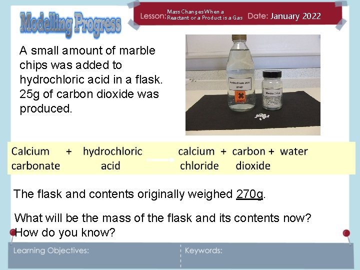 Mass Changes When a Reactant or a Product is a Gas January 2022 A
