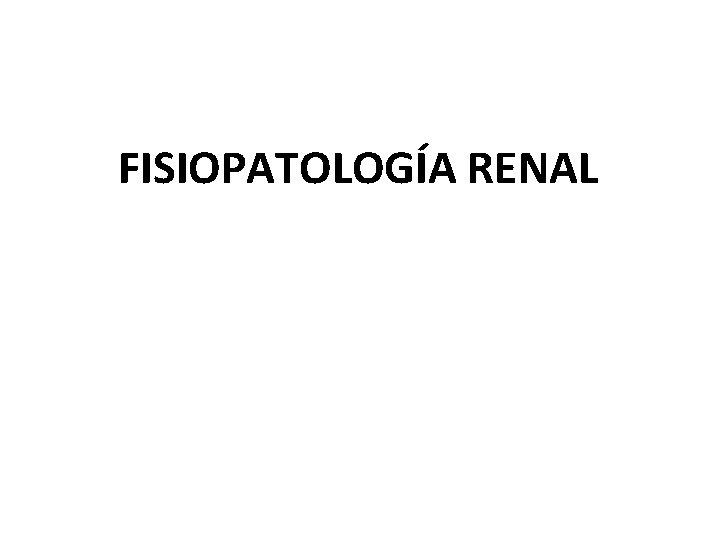 FISIOPATOLOGÍA RENAL 