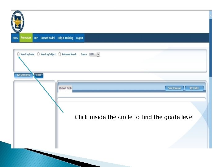 Click inside the circle to find the grade level 