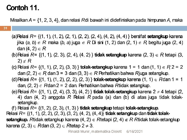 31 Rinaldi Munir, matematika Diskrit 6/16/2021 