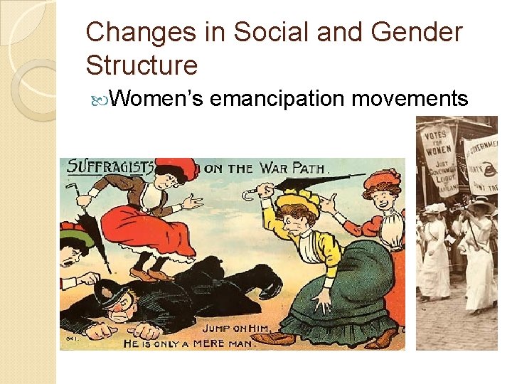 Changes in Social and Gender Structure Women’s emancipation movements 