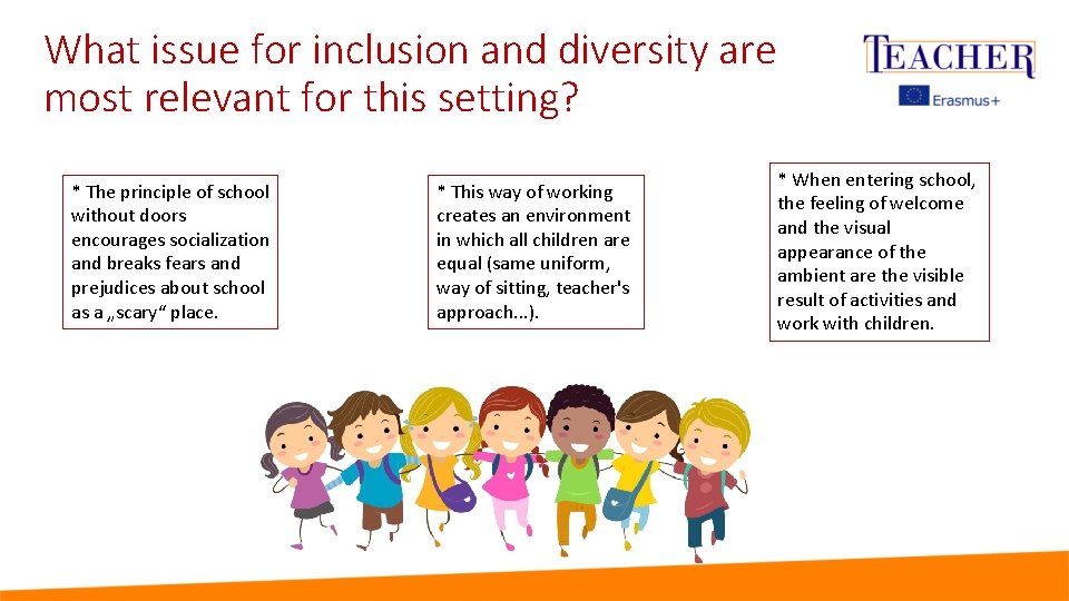 What issue for inclusion and diversity are most relevant for this setting? * The
