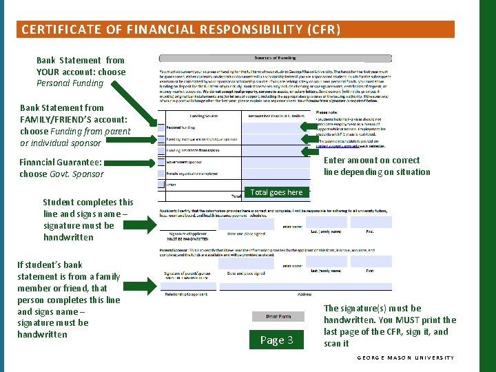 CERTIFICATE OF FINANCIAL RESPONSIBILITY (CFR) Bank Statement from YOUR account: choose Personal Funding Bank CERTIFICATE OF FINANCIAL RESPONSIBILITY (CFR) Bank Statement from YOUR account: choose Personal Funding Bank