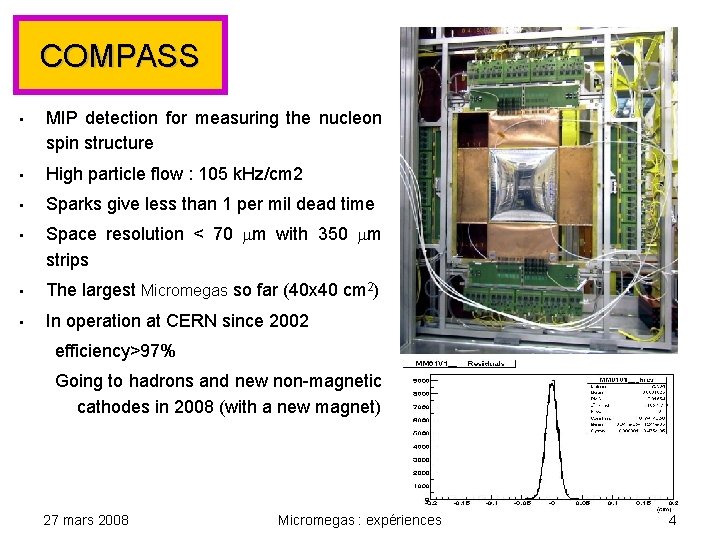 COMPASS • MIP detection for measuring the nucleon spin structure • High particle flow