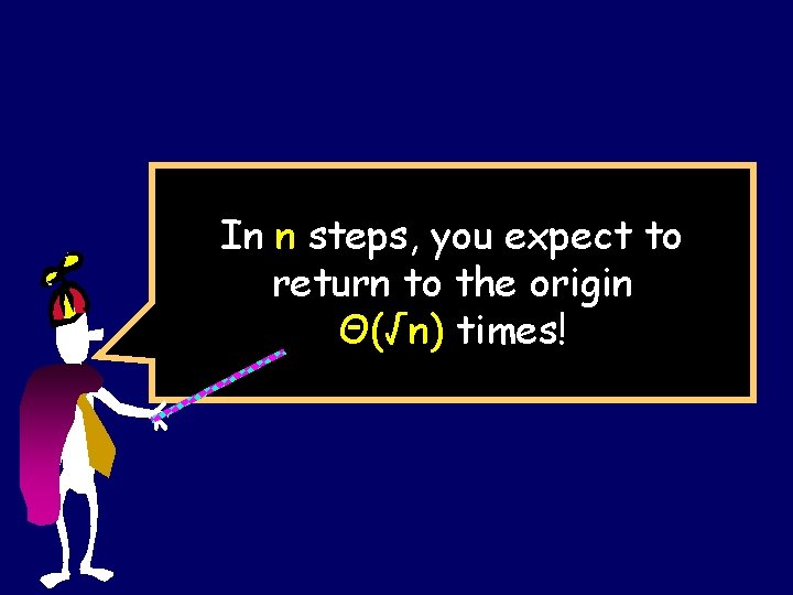 In n steps, you expect to return to the origin Θ(√n) times! 