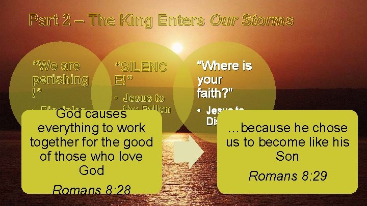 Part 2 – The King Enters Our Storms “We are perishing !” “SILENC E!”