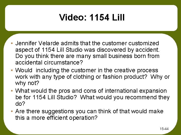 Video: 1154 Lill • Jennifer Velarde admits that the customer customized aspect of 1154