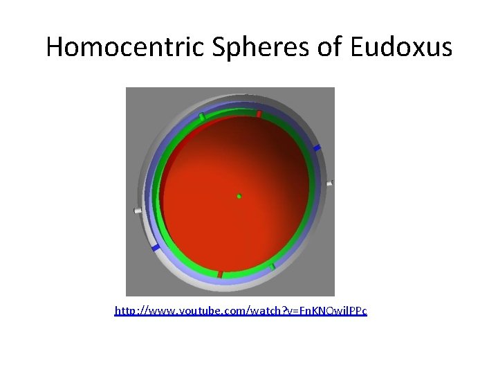Homocentric Spheres of Eudoxus http: //www. youtube. com/watch? v=Fn. KNQwil. PPc 