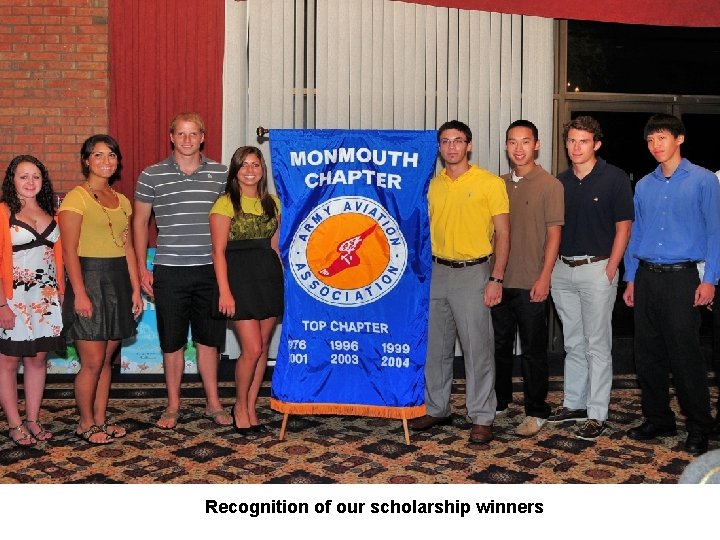 Recognition of our scholarship winners 