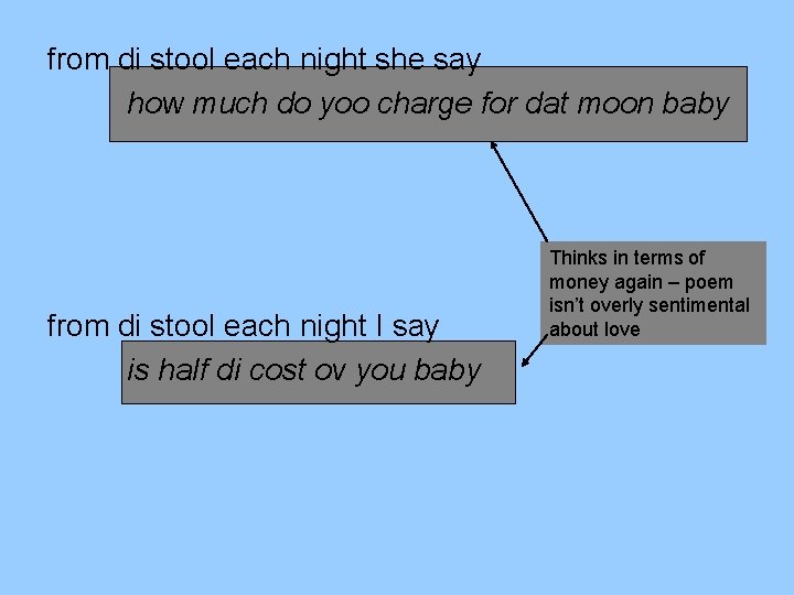 from di stool each night she say how much do yoo charge for dat