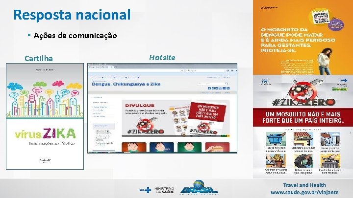 Resposta nacional § Ações de comunicação Cartilha Hotsite 