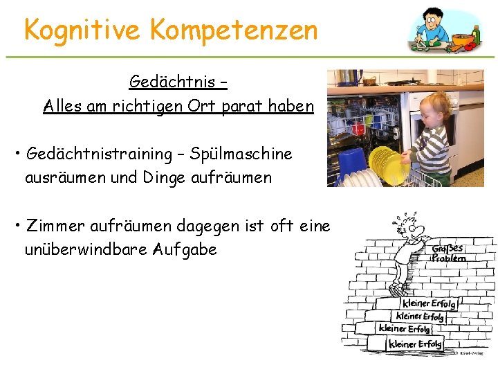 Kognitive Kompetenzen Gedächtnis – Alles am richtigen Ort parat haben • Gedächtnistraining – Spülmaschine