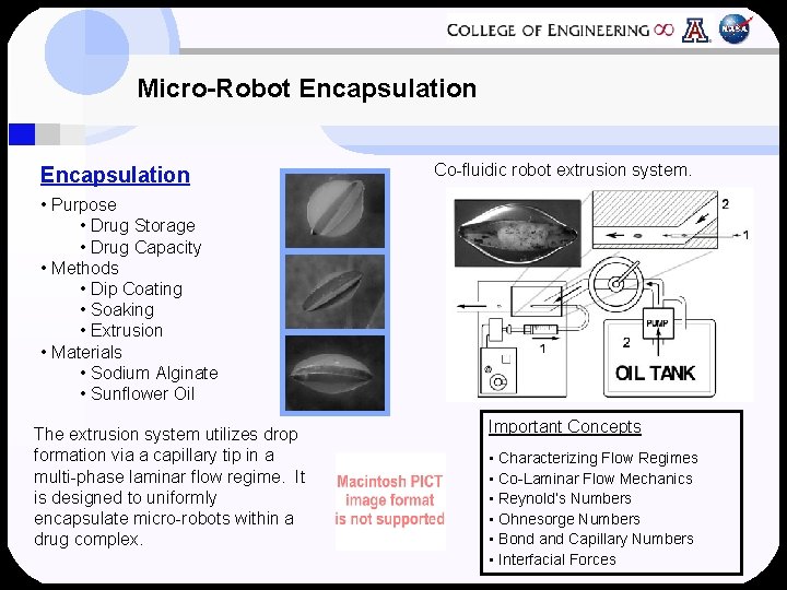 Micro-Robot Encapsulation Co-fluidic robot extrusion system. • Purpose • Drug Storage • Drug Capacity