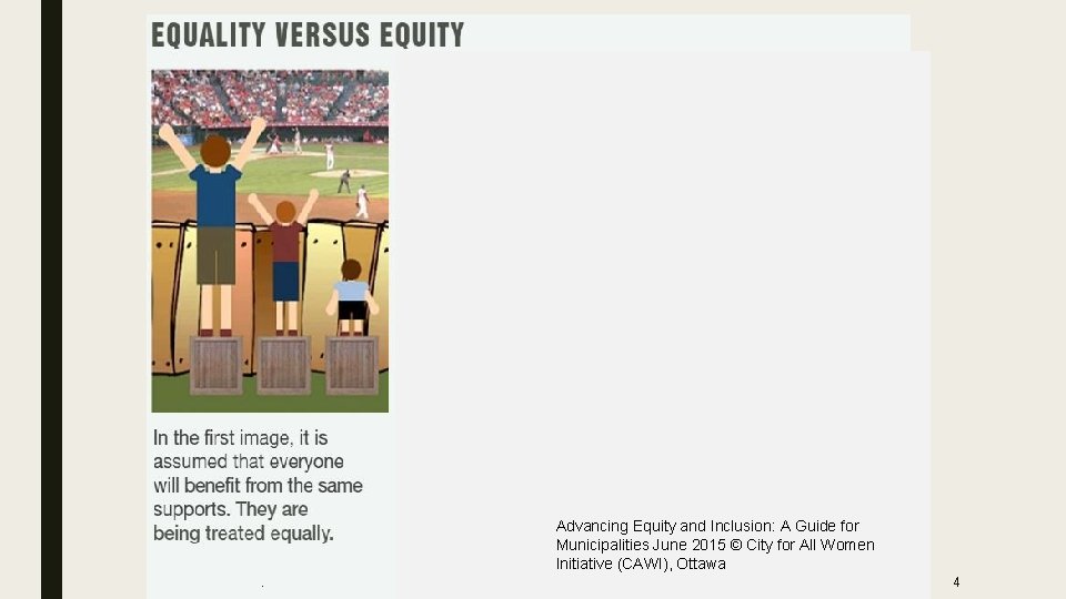 Advancing Equity and Inclusion: A Guide for Municipalities June 2015 © City for All Advancing Equity and Inclusion: A Guide for Municipalities June 2015 © City for All