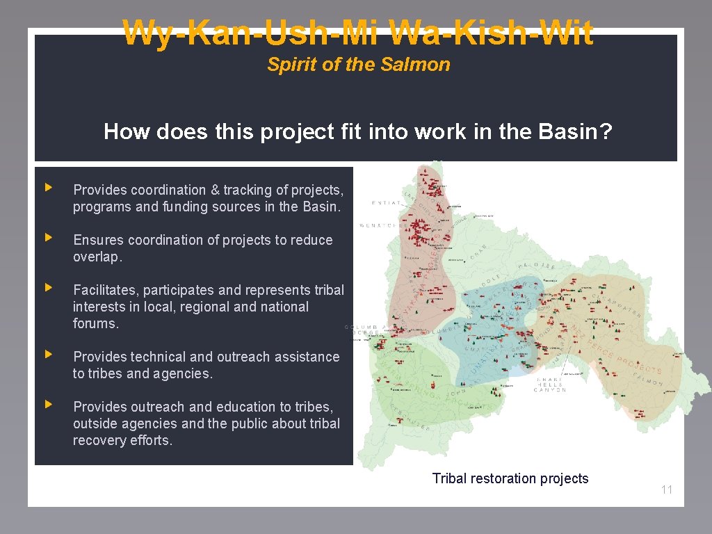 Wy-Kan-Ush-Mi Wa-Kish-Wit Spirit of the Salmon How does this project fit into work in