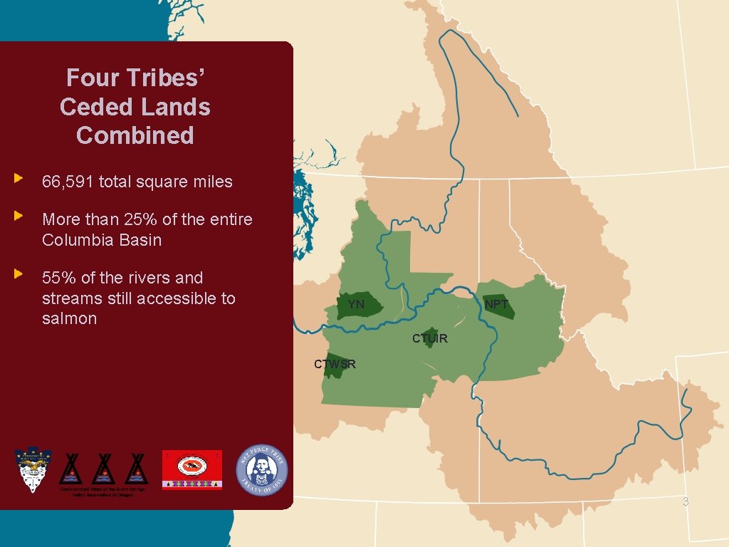 Four Tribes’ Ceded Lands Combined 66, 591 total square miles More than 25% of