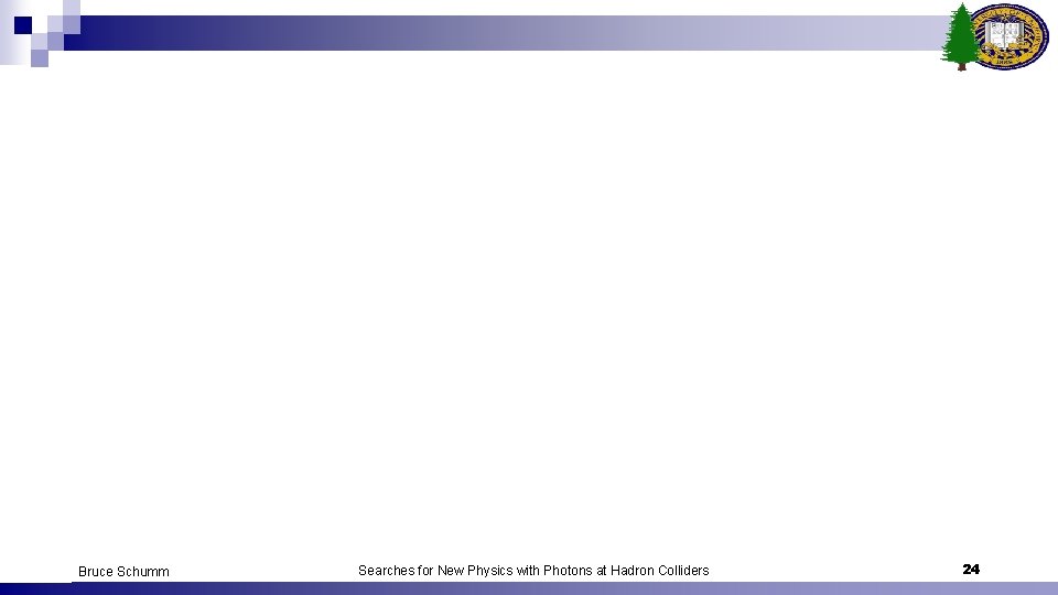 Bruce Schumm Searches for New Physics with Photons at Hadron Colliders 24 