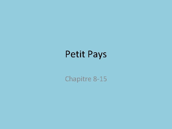 Petit Pays Chapitre 8 -15 