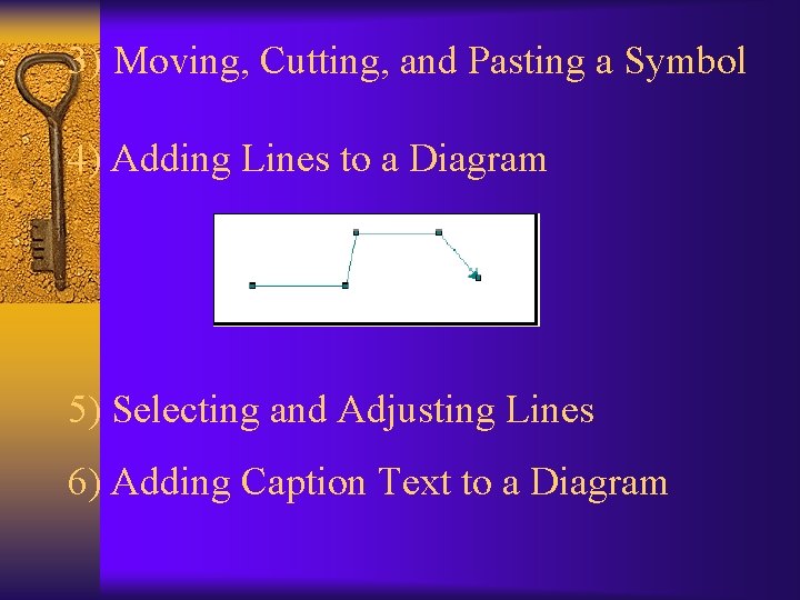 3) Moving, Cutting, and Pasting a Symbol 4) Adding Lines to a Diagram 5)