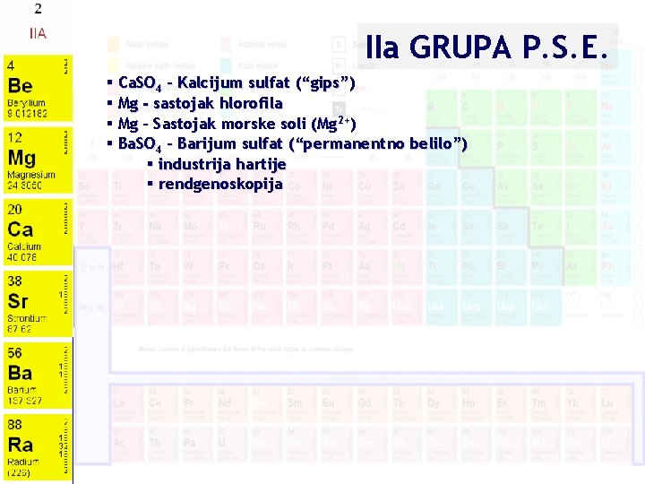 IIa GRUPA P. S. E. § Ca. SO 4 – Kalcijum sulfat (“gips”) §