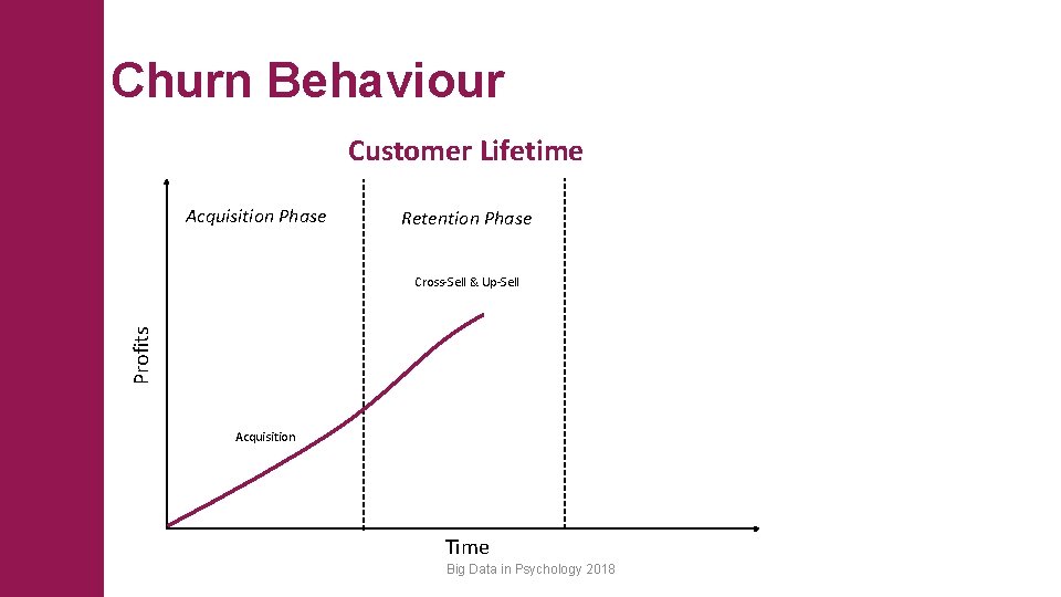 Churn Behaviour Customer Lifetime Acquisition Phase Retention Phase Profits Cross-Sell & Up-Sell Acquisition Time