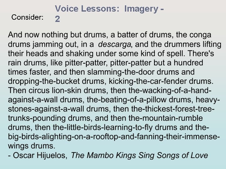 Voice Lessons: Imagery 2 