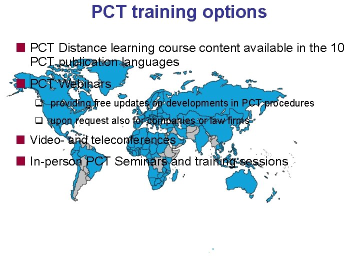 PCT training options PCT Distance learning course content available in the 10 PCT publication