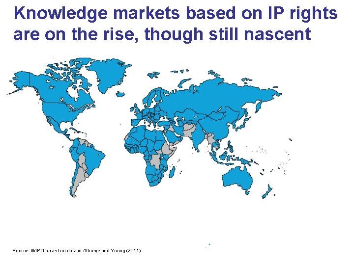 Knowledge markets based on IP rights are on the rise, though still nascent Source: