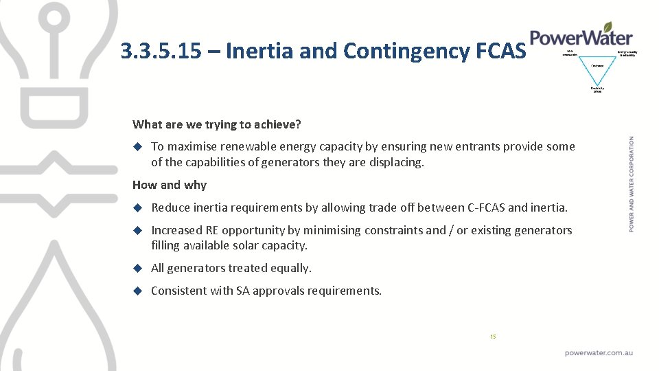 3. 3. 5. 15 – Inertia and Contingency FCAS What are we trying to
