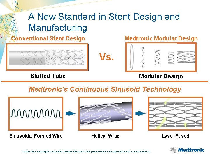 A New Standard in Stent Design and Manufacturing Conventional Stent Design Medtronic Modular Design