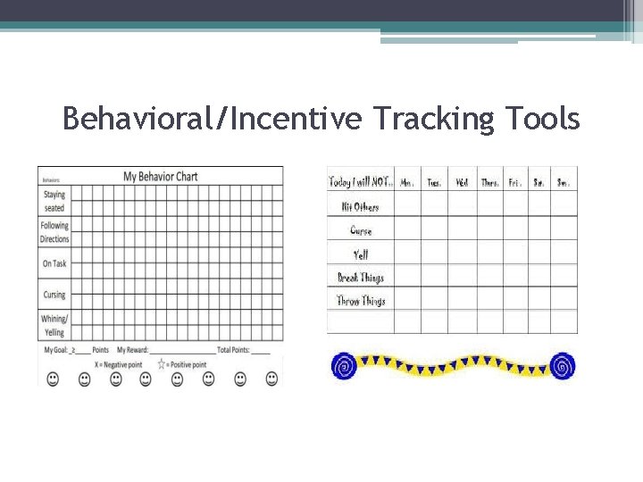 Behavioral/Incentive Tracking Tools 