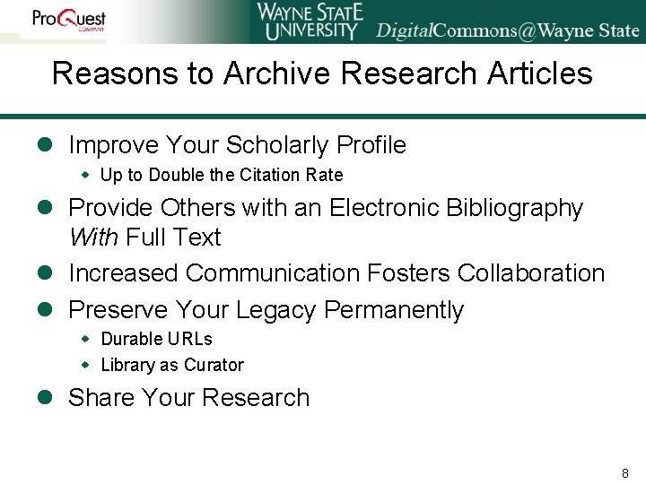 Reasons to Archive Research Articles l Improve Your Scholarly Profile w Up to Double